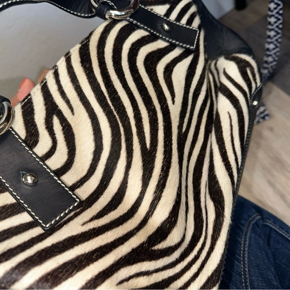 _Fortuna Valentino double handle animal print shoulder bag leather size 7H X 13L - Picture 15 of 16